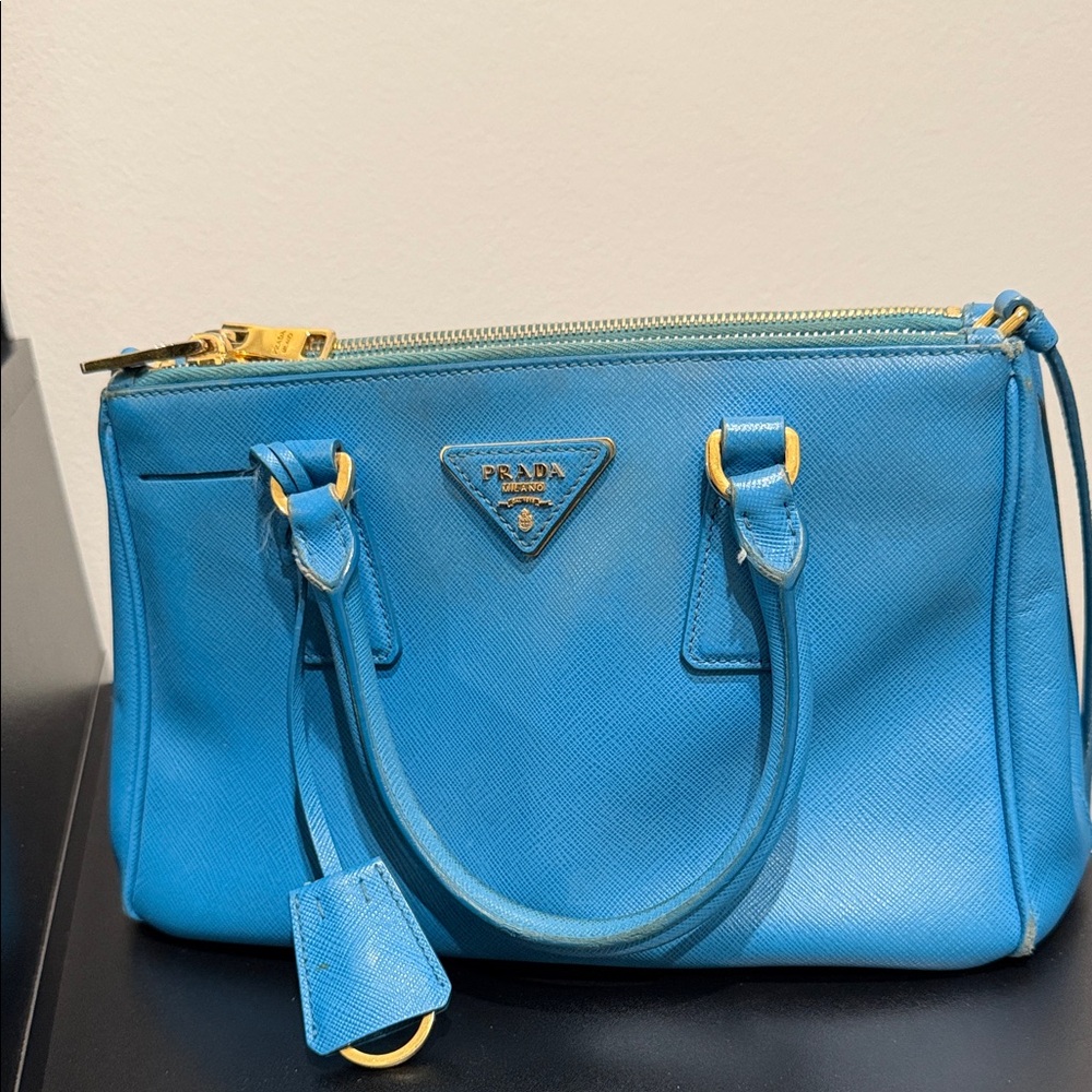 Prada Sky Blue Leather Satchel